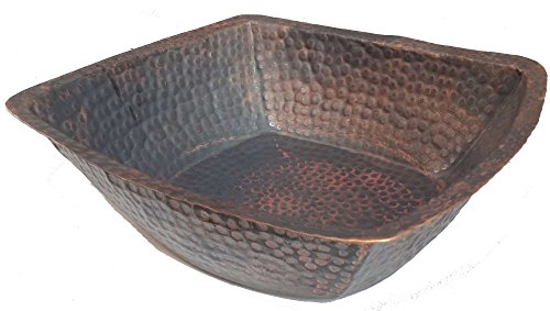 Egypt gift shops 16" Square Copper Basin Matte Arthritis Foot Massage Bath Pedicure Spa Beauty Salon Nails Fungus Skin Care - Thumbnail 3