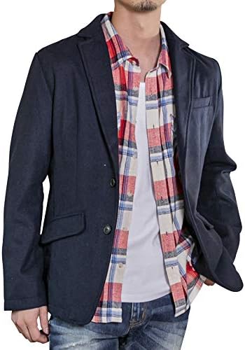 (エーエスエム) A.S.M メンズ ジャケット ソフトメルトン スタイリッシュ テーラード ジャケット セットアップ 対応 02-21-8261 48(M) ネイビー