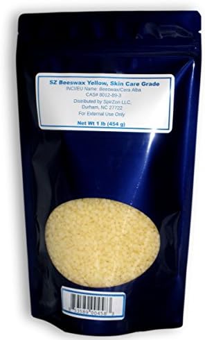 SZ Beeswax Yellow Skin Care Grade, 1 lb. For DIY Cosmetics, Soaps and Candles.