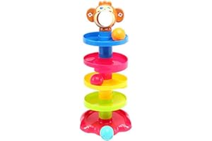 Ball Ramp Toy Ball Drop Ramp Toy 5 Layers Drop Go Ball Ramp Rolling Ball Monkey Tower for Baby Early Education