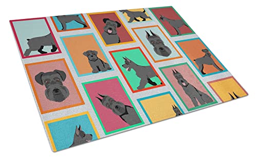 Caroline's Treasures MLM1144LCB Lots of Black Schnauzer Glass Cutting Board Lar…
