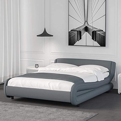Kealive Modern Full Platform Bed Frame with Adjustable Headboard, Solid