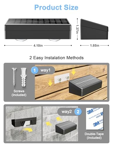 JOFIOS Fence Lights Solar Powered with Remote 12 Pack, Warm White, Cool White and RGB Color Glow LED Solar Lights Outdoor, Dusk to Dawn Solar Fence Lights for Patio, Backyard, Railing, Deck, and Wall