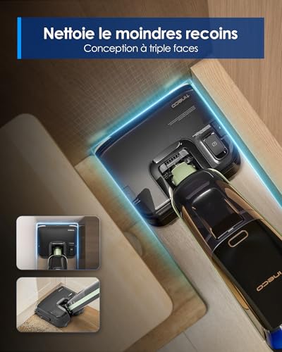 Tineco Floor One S7 Master Vacuum Cleaner, StreakFree Squeegee, Ultra-Thin Thickness of 10 cm, DustReveal Green Lamp at 150°, Suction 23 kPa, FlashDry