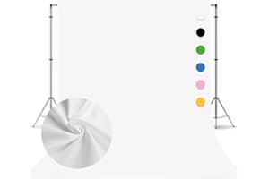 TERSUM White Photography Backdrop for Photoshoot,Photo Backdrop Curtain,Perfect White Background for Party Portrait Photoshoots Video Studio 8FTx10FT