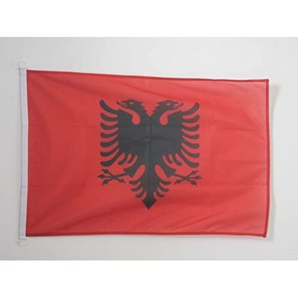 AZ FLAG - Albania Flag - 3x5 Ft - For Outdoor - Albanian Banner Knitted Polyester with Two Plastic Rings - Fade Resistant - Vivid Colors - 3' x 5' Feet - 150x90 Cm