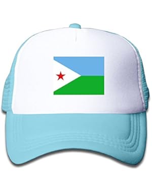 Flag Of Djibouti Boy & Girl Grid Baseball Caps Adjustable sunshade Hat For Children
