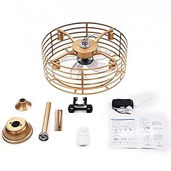 20" Industrial Ceiling Fan with LED Light Remote