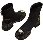 Hhhchpm Women's Chelsea Boots Fashion Slip on Platform Ankle Boots Lug Sole Chunky Booties