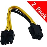6 Pin PCI to 8 Pin PCIe Express PCIE Graphics Card Power Adapter Cable (2 Pack,20cm)