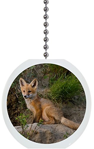 Fox Solid Ceramic Fan Pull