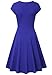 Lotusmile Elegant Dresses, Womens Casual Dress A Line Cap Sleeve V Neck Small Blue
