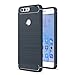 Honor 8 Case, Landee Soft TPU Resilient Shock Absorption and Carbon Fiber Design Silicone Case for Huawei Honor 8 (Blue)