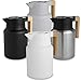 Hastings Collective Thermal Coffee Carafe 50 Oz - Large Stainless Steel Insulated Carafe - 1.5 Liter Double Walled Vacuum Thermos Coffee and Beverage Dispenser with Tea Infuser and Strainer (White)