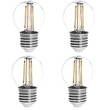 HERO-LED G16-DS-4W-WW27 Dimmable G14/G16 E26/E27 4W Edison Style LED Vintage Antique Filament Bulb, 40W Equivalent, Warm White 2700K, 4-Pack