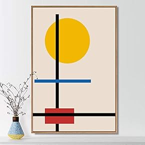 Framed Canvas Wall Art for Living Room, Bedroom Abstract Moon Series III Canvas Prints for Home Decoration Ready to Hang - 16x24 inches