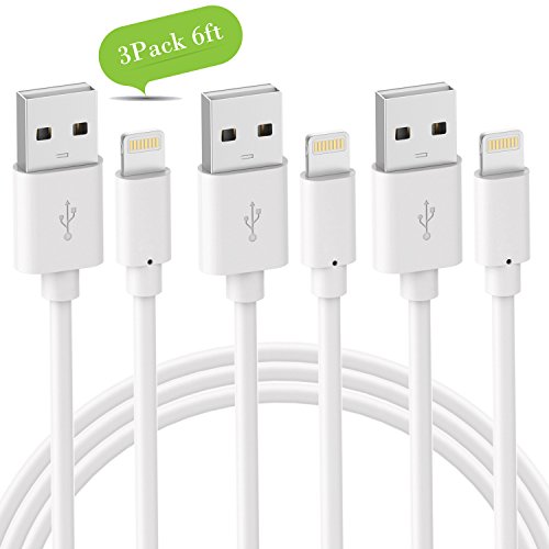 iPhone Charger Cable - Novtech 3 Pack 6FT Lightning Cable MFi Certified Fast Charging Cable Compatible with iPhone iPad iPod - White