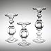 Candlestick Set - Solid Glass Baluster Pillar Candlesticks - Set Of 3