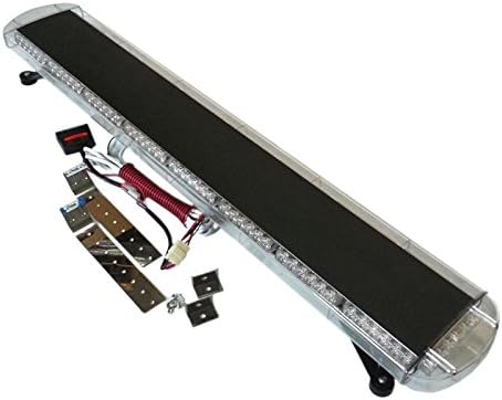 VSLED Black Aluminium Case 12V - 24V 53" 108 LED Emergency Warning LightBar Recovery Rescue Beacon LightBar Wrecker Flashing LightBar (Amber-White)