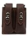 New Barsony Brown Leather Double Magazine Pouch for .380 Ultra-Compact 9mm 40 45