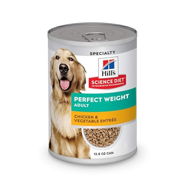 HILL’S SCIENCE DIET ADULT PERFECT WEIGHT WET DOG FOOD, CHICKEN & VEGETABLE, 12.8 OZ. CANS, 12-PACK