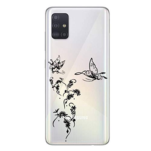 Cokitec Transparent Case for Samsung Galaxy A71 Feminine Flower Theme