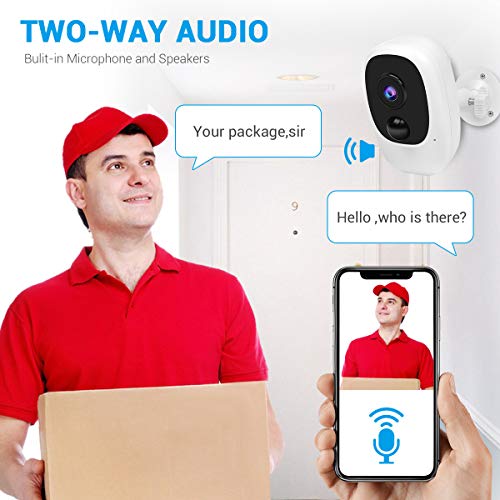 Wireless Outdoor Security Camera,Rechargeable Battery Powered WiFi Camera,1080P Home Security Camera with 2-Way Audio,Wi-Fi IP Camera with Motion Detection,Night Vision,Waterproof,Cloud/Micro SD Card