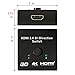 HDMI 2.0 switch, HOCOSY 2 Ports 2x1 or 1x2 HDMI Bi-Directional switcher Support Ultra HD 4K 3D 1080P for DVD, HD TVs, Projectors, PS3, PS4, Computer, Notebook ect