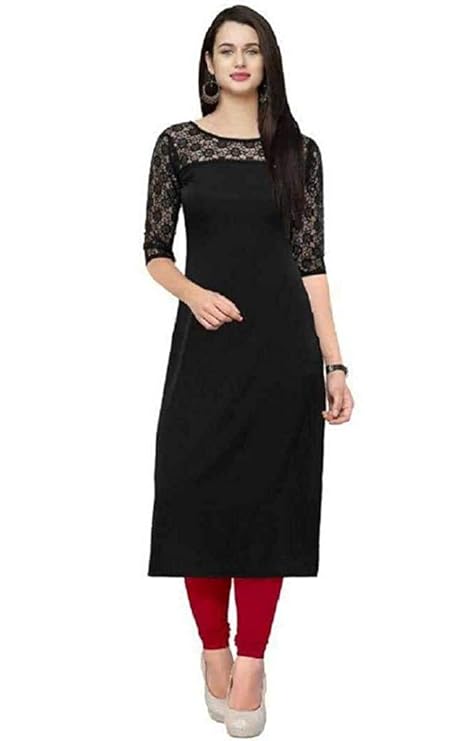 Women's Solid Crepe A-Line Kurti