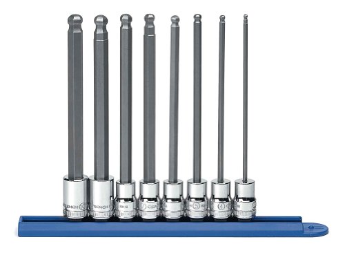 3/8 Inch Drive Metric Long Ball Hex Bit Socket Set 8-Pc