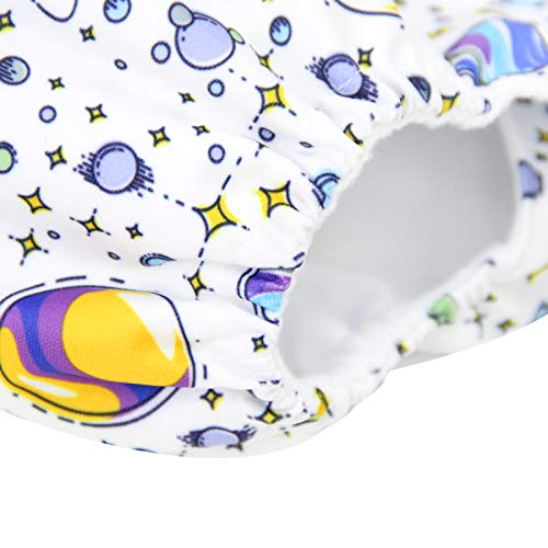 Langsprit Baby Cloth Diaper with Highly Absorbent Bamboo Inserts & Wet Bag,Reusable Unisex Baby Diapers,Baby Shower Gift (Space)