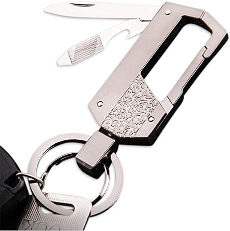 Olivery Keychain with 2 Key Rings, Bottle Opener, Knife, Nail File, Screwdriver In Exquisite Gift Box, Chrome Color. The Perfect Combination of Luxury, Power &amp; Elegance, Will Never Rust, Bend or Break