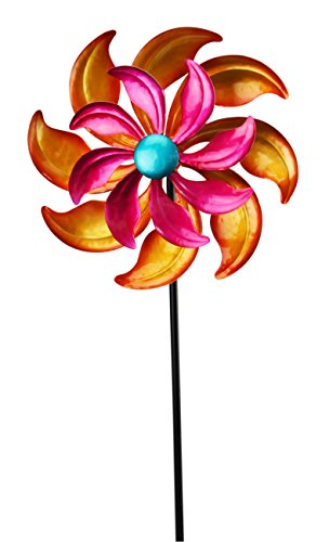 Red Carpet Studios 32608 Wind Spinner and Stake Orange and Pink Flower Red Carpet Studios 32608 Wind Spinner and Stake Orange and Pink Flower