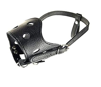 SRI Dog Polyurethane Leather Breathable Biting and Barking Safety Mask (Black, Small), Black, Small, 500 g