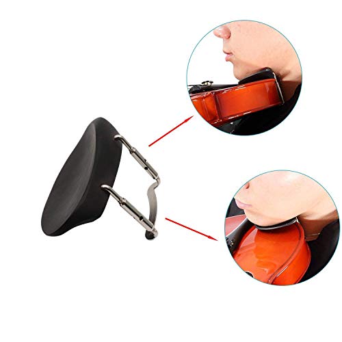 image for Timiy 1/2 Black Hardwood Violin Chinrest Ebony with Standard Bracket