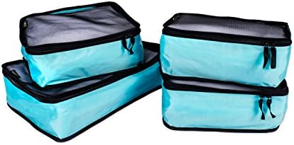 DIITraveltoGO 4-Piece Mesh Travel Packing Organizer Cube Set, Blue