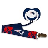 Baby Fanatic Pacifier with Clip, New England Patriots