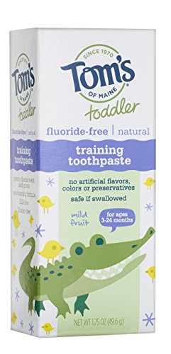 Tom's of Maine Toddlers Fluoride-Free Natural Toothpaste in Gel, Mild Fruit, 1.75 Ounce, 3 Count