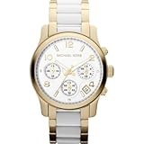 Michael Kors Runway Chronograph White Dial Two-tone Ladies Watch MK5742