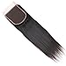 Lanyi 8 inch Brazilian Straight Lace Closure Free Part Virgin Human Hair Natural Black 1b Handmade 130% Deisity Closure 4x4 Lace