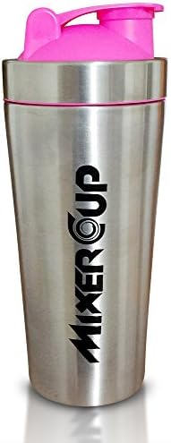 Mixer Cup The Cleanest Protein Bottle - Stainless Steel - Durable - Easy To Clean - Keeps Drinks Colder (Pink)