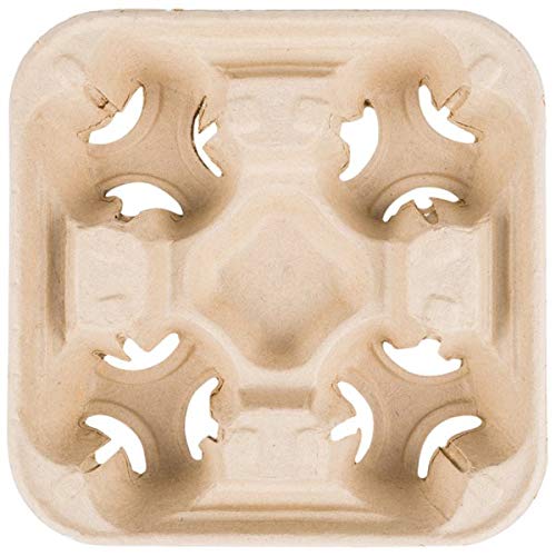 Biodegradable 4 Cup Drink Carrier / Tray / Holder (Set of 25)