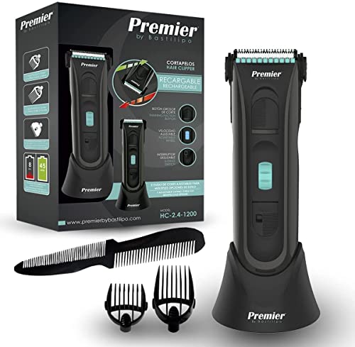Premier by Bastilipo - Tagliacapelli professionale 4 in 1 Uomo Ricaricabile per capelli e barba con accessori - Macchina per tagliare i capelli senza fili - Trimmer capelli barba - HC-2.4-1200