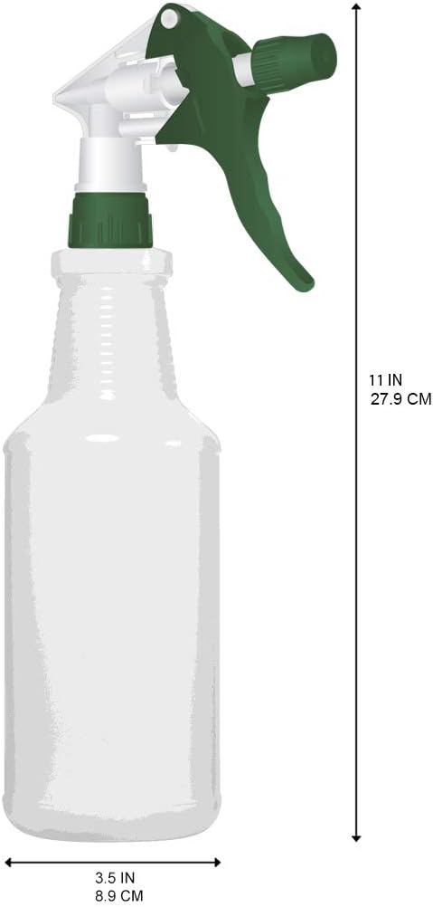 Empty Plastic Spray Bottles, 16 Ounce, Pack of 3, Professional Chemical Resistant, Heavy Duty, Fully Adjustable Head Sprayer: Automotive