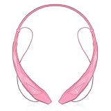 LeadTry Music Bluetooth Headphones Wireless Sport Stereo In-ear Noise Cancelling Earphone Headset Running Gym Exercise Earbud Neckband with Microphone for Apple Iphone Ipad Samsung Sony Pink