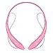 LeadTry Music Bluetooth Headphones Wireless Sport Stereo In-ear Noise Cancelling Earphone Headset Running Gym Exercise Earbud Neckband with Microphone for Apple Iphone Ipad Samsung Sony Pink