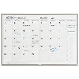 Magna Visual ML-231 Magna Visual Monthly Planning Board, Porcelain-On-Steel, 36 x 24, Gray