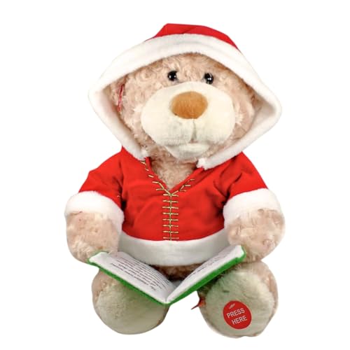 Cuddle Barn - Storytime Teddie | Animated Storytelling Holiday Bear Stuffed Animal Plush Toy Reads The Story T'was The Night Before Christmas, 10