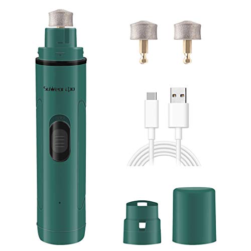 Dog Nail Grinder,2 Speed Electric Pet Nail Trimmer Clippers File/Rechargeable Pet Grooming Kit for Small Medium Large Pets Cats(Stylish Green) - Thumbnail 7