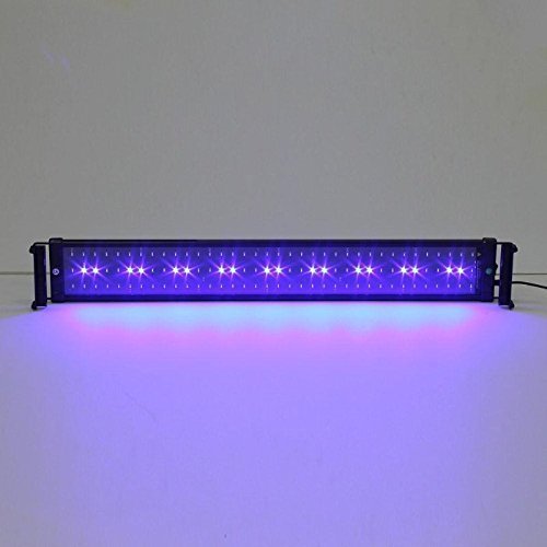 Deckey 18W Aquarium Fish Tank Extendable Light LED Blue and White Color Changing Frame Fish Lamp 108 LED(75CM)